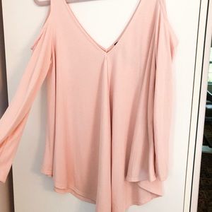 Pink Cold Shoulder Top